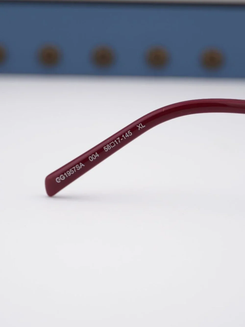 Gucci GG1957SA 004 Square Sunglasses - Silver\Burgundy
